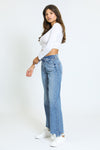 Alexa Raw Hem High Rise Jeans - Medium Wash