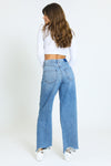 Alexa Raw Hem High Rise Jeans - Medium Wash