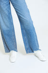 Alexa Raw Hem High Rise Jeans - Medium Wash