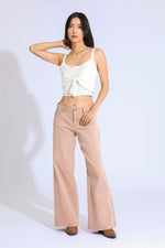 Ashley Classic Rise A-Line Baggy Jeans - Sandstone
