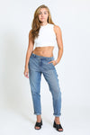 HIGH RISE CARPENTER MOM JEANS - 70'S BLUE