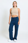 SUPER HIGH RISE WIDE LEG TROUSER - DEEP TEAL