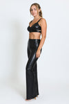HIGH RISE PULL ON FLARE PANT - BLACK