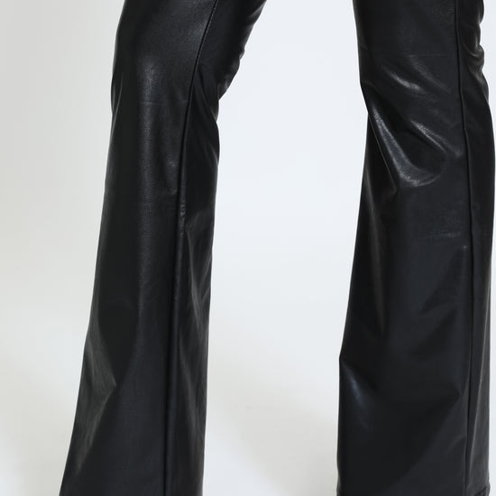 Black Zip Front High Waisted Flare Trousers - Gerta – Rebellious