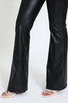 HIGH RISE PULL ON FLARE PANT - BLACK