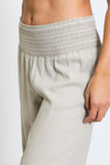 WIDE SMOCKED BOARDWALK PANT - SAND PIPER