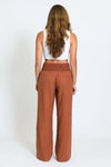 WIDE SMOCKED BOARDWALK PANT - RUST