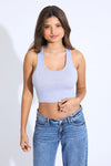 ESSENTIAL SCOOP NECK TANK TOP - HEATHER GREY