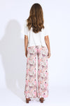 SMOCKED FRONT WRAP WIDE LEG PANT- SUNKISS MAUVE