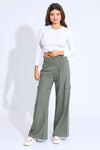 BOARDWALK WIDE LEG W/ CARGO POCKETS - HUNTER GREEN