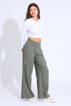 BOARDWALK WIDE LEG W/ CARGO POCKETS - HUNTER GREEN