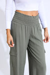 BOARDWALK WIDE LEG W/ CARGO POCKETS - HUNTER GREEN