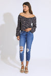 CLASSIC RISE CROPPED JEANS - DARK BLUE BLACK
