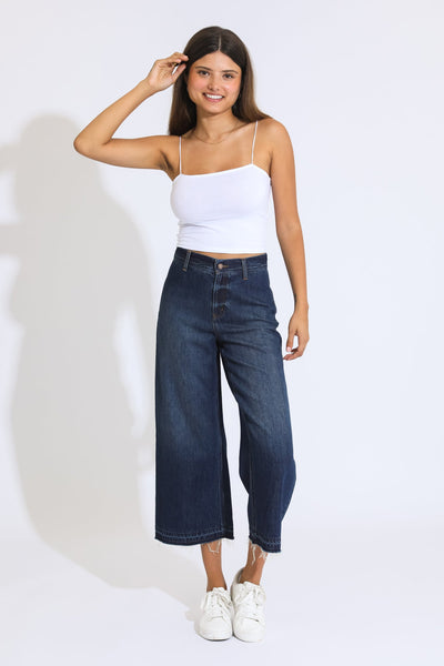 Marina Wide Leg Crop Pants - Vintage Indigo – Rewash Brand