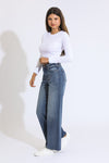 Ashley Super High Rise A-line Baggy - Dark Blue Black Vintage