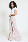 BOARDWALK WIDE LEG W/ CARGO POCKETS - MAUVE PRINT
