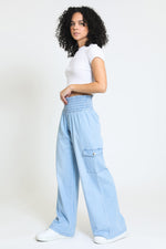 Boardwalk Wide Leg with Cargo Pockets - Light Indigo