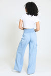 BOARDWALK WIDE LEG W/ CARGO POCKETS - LIGHT INDIGO