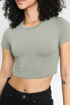 Hey There Cropped Tee - Sage