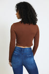 Everday Long Sleeve Ribbed Tee - Chocolate