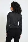Stitched Detail Long Sleeve Tee - Charcoal