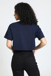 Everyday Oversized Cropped Tee - Navy
