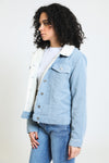 Iris Corduroy Sherpa Jacket - Dusty Blue