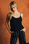 EASY LINEN TANK - BLACK