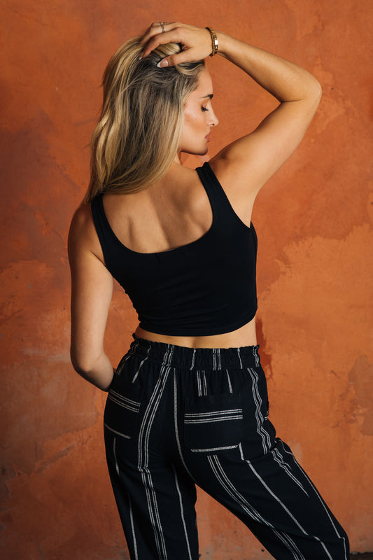 SEAMED TANK TOP - BLACK