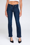 Low Rise Bootcut Jeans - Blue Black Carbon