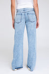 Low Hem Classic Rise A-Line Jeans - Light  Indigo