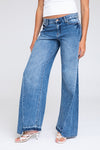 Classic Rise A-Line Jeans W/ Low Hem - Medium Indigo