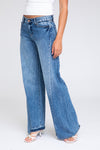 Classic Rise A-Line Jeans W/ Low Hem - Medium Indigo