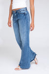 Classic Rise A-Line Jeans W/ Low Hem - Medium Indigo
