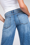 Classic Rise A-Line Jeans W/ Low Hem - Medium Indigo