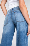 Classic Rise A-Line Jeans W/ Low Hem - Medium Indigo