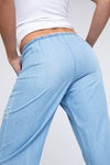 LOW RISE FLARE PANTS  - LIGHT INDIGO