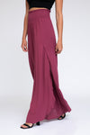 FRONT WRAP WIDE LEG PANT - BRICK