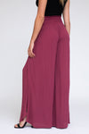 FRONT WRAP WIDE LEG PANT - BRICK