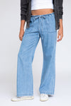 LOW RISE FLARE PANTS - MEDIUM INDIGO