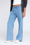 LOW RISE FLARE PANTS - MEDIUM INDIGO