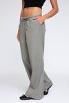 MICROBAND WIDE LEG PANT - DUSTY SAGE