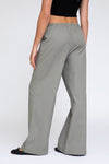 MICROBAND WIDE LEG PANT - DUSTY SAGE