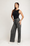 Super High Rise Seamed Wide Leg Jeans - Black Carbon