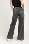 Super High Rise Seamed Wide Leg Jeans - Black Carbon