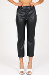 Vegan Leather Skinny Pant W/ Faux Pocket - Black