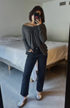 Vintage Reunion High Rise Straight Ankle Jeans - Dark Shadow