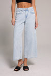 High Rise Wide Leg Cropped Jeans - Indigo Antique