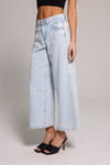 High Rise Wide Leg Cropped Jeans - Indigo Antique