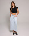 High Rise Wide Leg Cropped Jeans - Indigo Antique